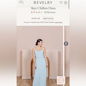 Revelry size 16 Skye Chiffon Dress